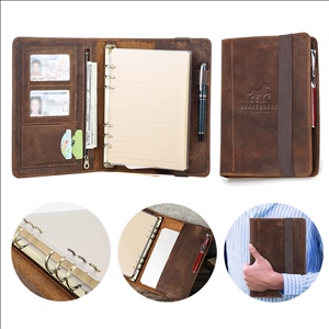 All-in-one 6-ring Binder Geniune Leather Portfolios Journal
